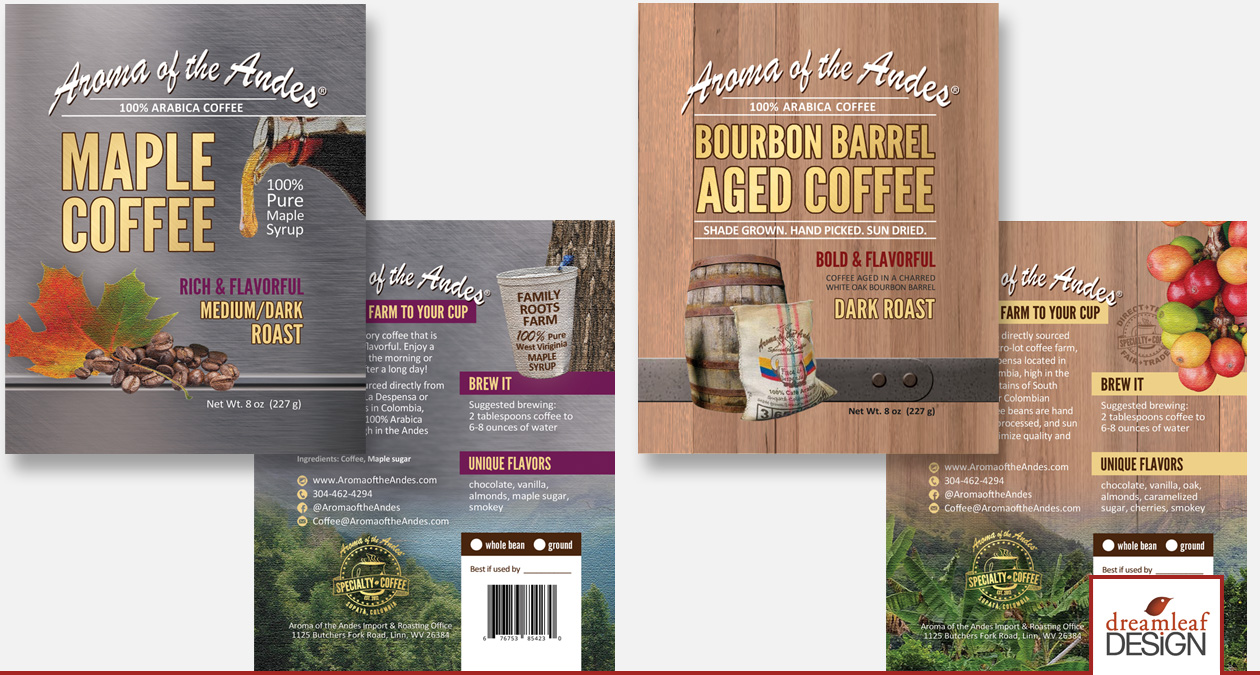Product Packaging for Aroma of the Andes Coffee